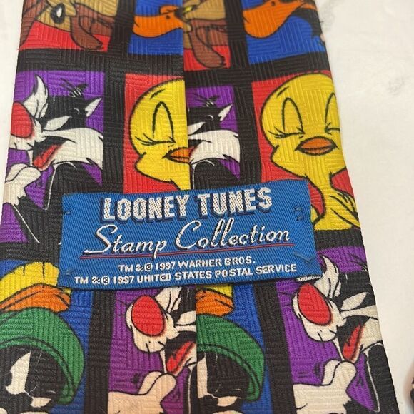 WARNER BROS. Vintage 1997 Looney Tunes Taz Stamp Collection Neckties - Picture 11 of 13